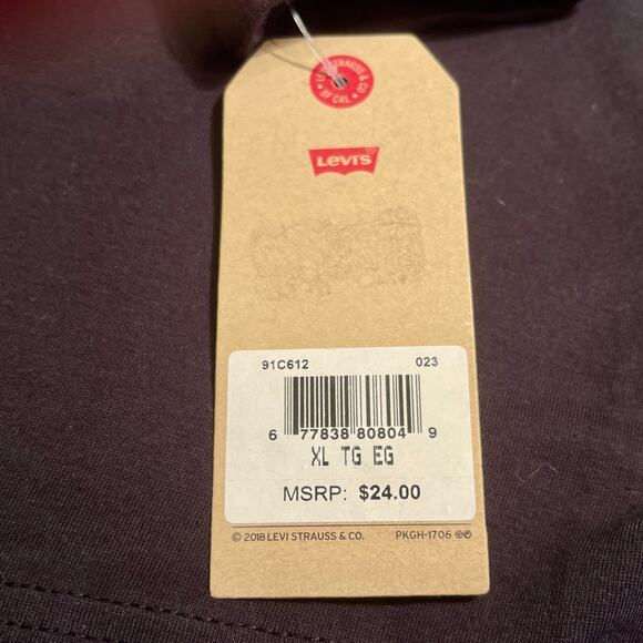 Levis Logo Pullover T-Shirt Sportswear Youth XL Longsleeve Black Red NWT -A0040 - Picture 7 of 10